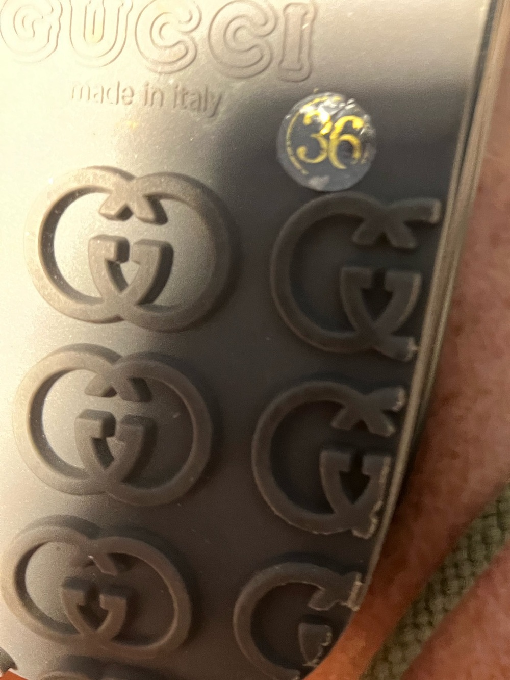 Gucci Black Platform Rubber Logo Slides - Picture 7 of 9